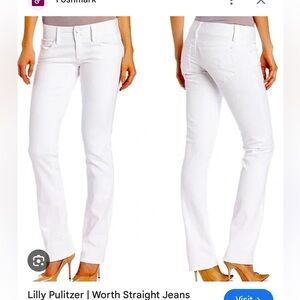 Lilly Pulitzer Women's White Straight Leg Jeans Sz 0